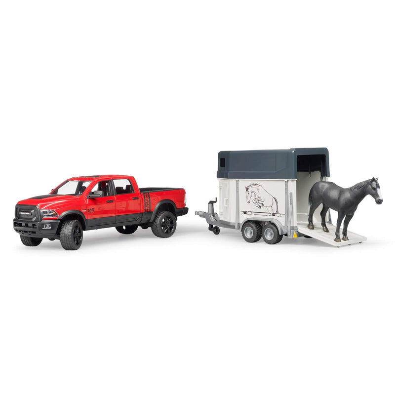 Bruder Ram Power Pick Up W Horse Trailer & Horse Vehicle
