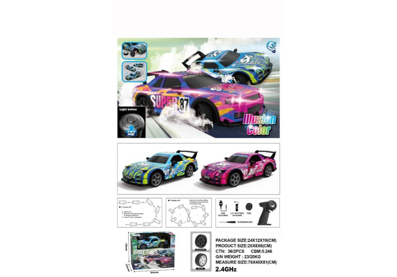 Four-wheel drive drift car 1:22 Scale With Fantasy Lights and Try Me (Color may vary)