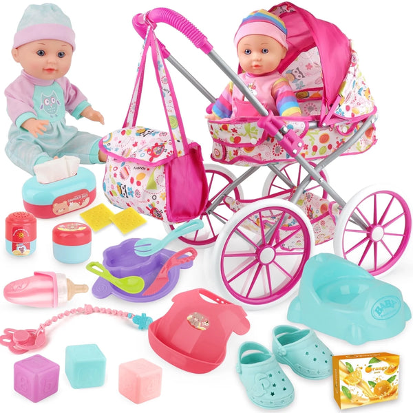 Baby Doll Stroller Play Set with Doll