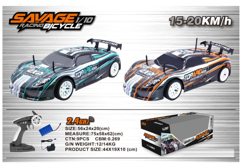 Remote Control Car, 2.4G Full Function High Speed 1:10 Scale, Colors May Vary