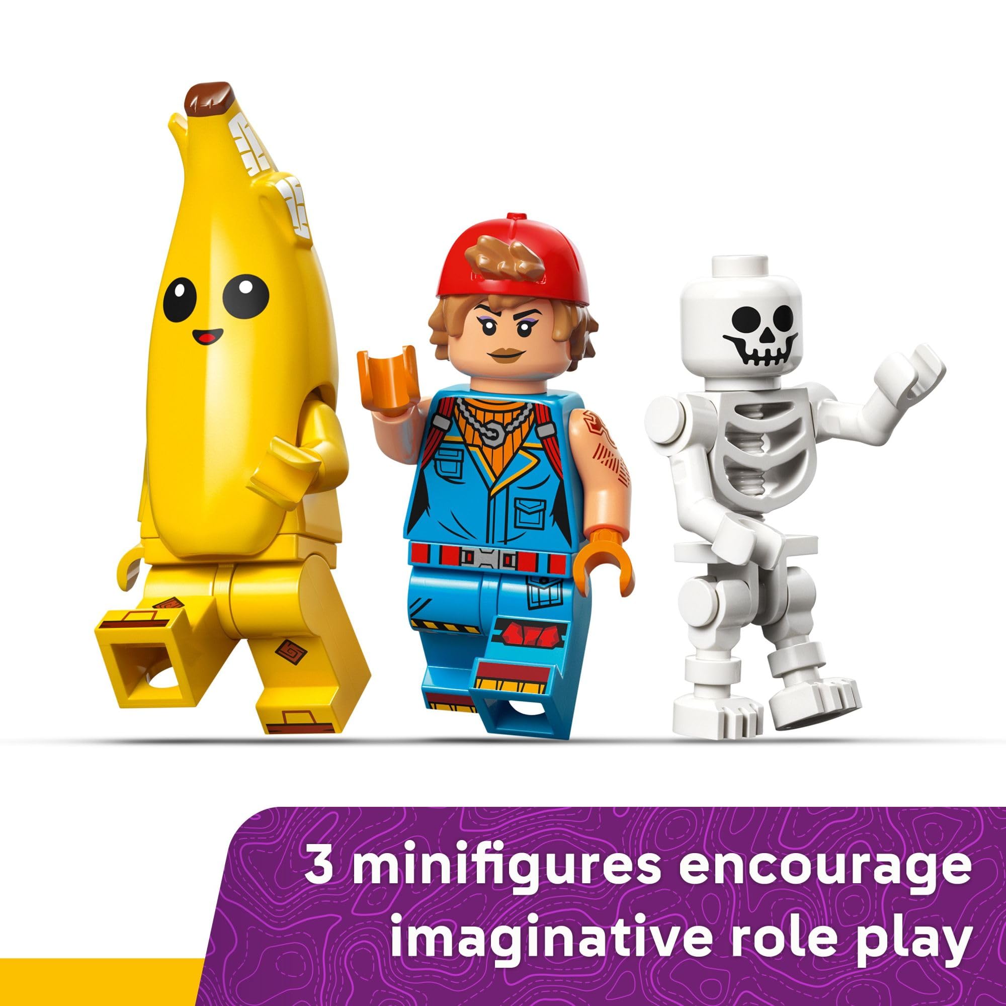 LEGO Fortnite Peely & Sparkplug’s Camp Kids Toy - Pretend Play and Video Game Building Set for Girls & Boys, Ages 7+ - Fortnight Toy Figures Peely, Sparkplug, & More