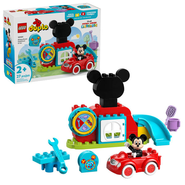 LEGO DUPLO Disney Mickey Mouse Clubhouse & Car Building Kit - Color Sorting Sensory Toy with Spinning Wheel - Toy for Toddlers, Girls, and Boys, Ages 2+ - Birthday Gift for Preschoolers - 10454
