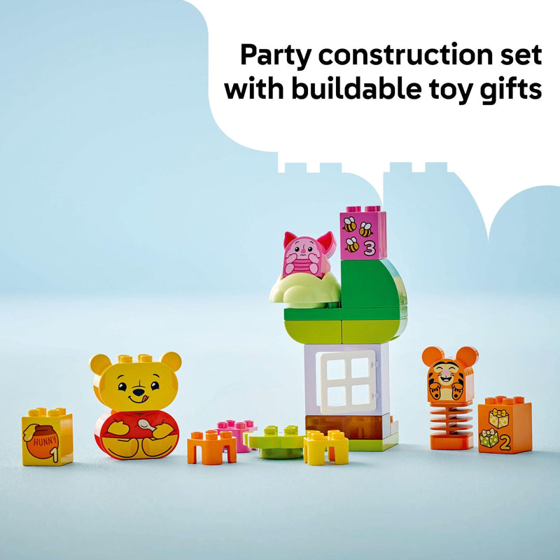 LEGO DUPLO Disney Winnie The Pooh’s Birthday Party Building Set - Baby Toy for 18 Months and Up - Sensory Toys to Inspire Imaginative Play - Building Blocks for Toddlers 1-3 - 10457