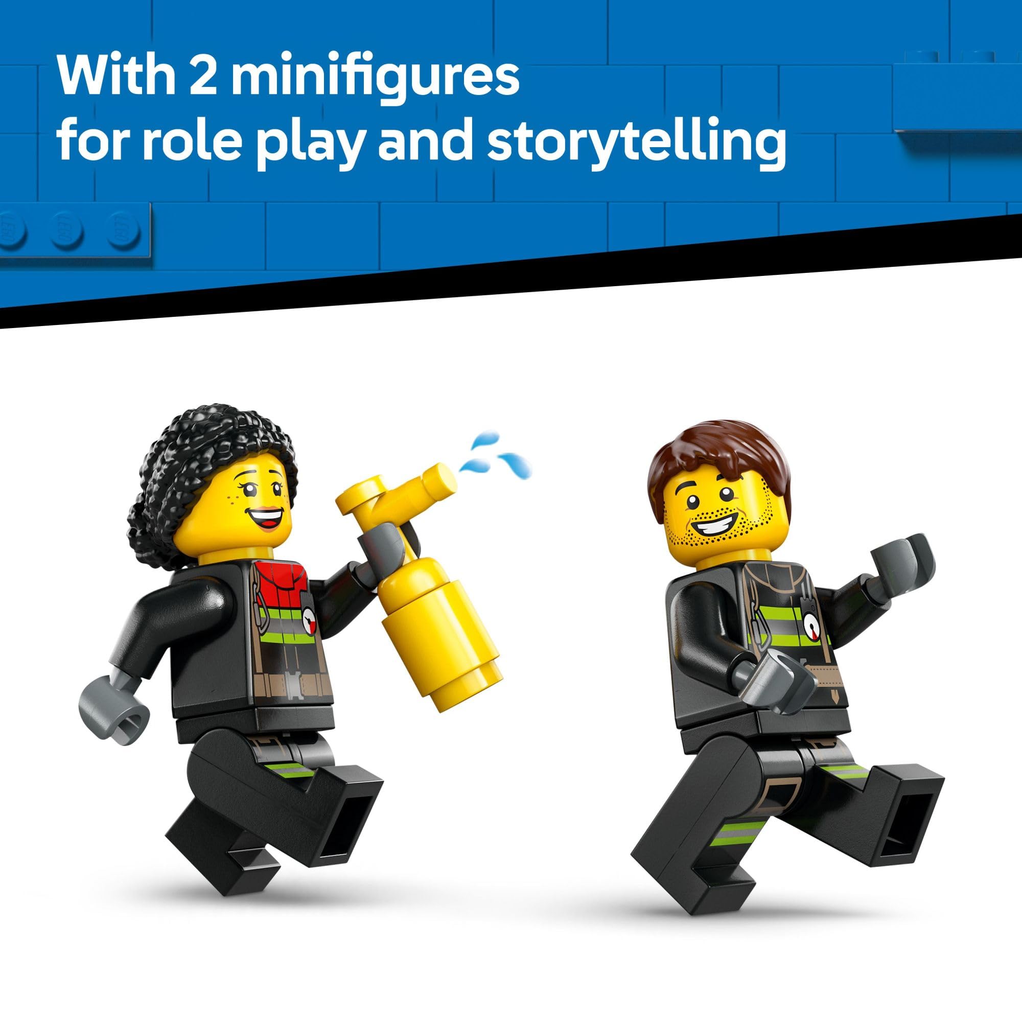 LEGO City Fire Ladder Truck Toddler Toy - Fire Truck Toy with 2 Firefighter Minifigures, Digital Guide for Boys and Girls, Ages 4+ - Learning, Educational Toy for Preschool