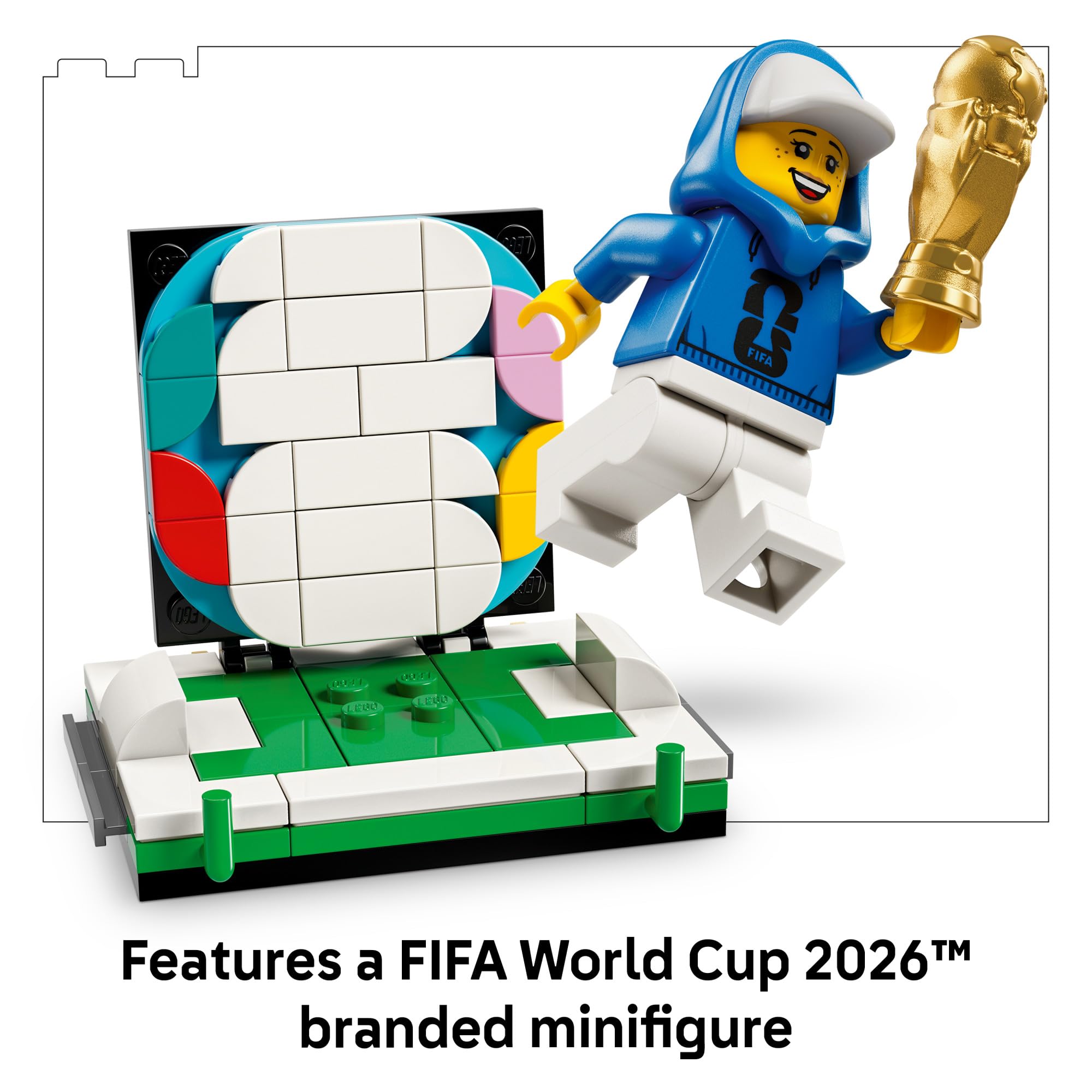 LEGO Editions FIFA World Cup Official Trophy Building Set - Kit for Display in Bedroom, Home Office, Book Shelf - Soccer Fans Collectible - W/World Cup 2026 Minifigure - Gift for Birthdays - 43020