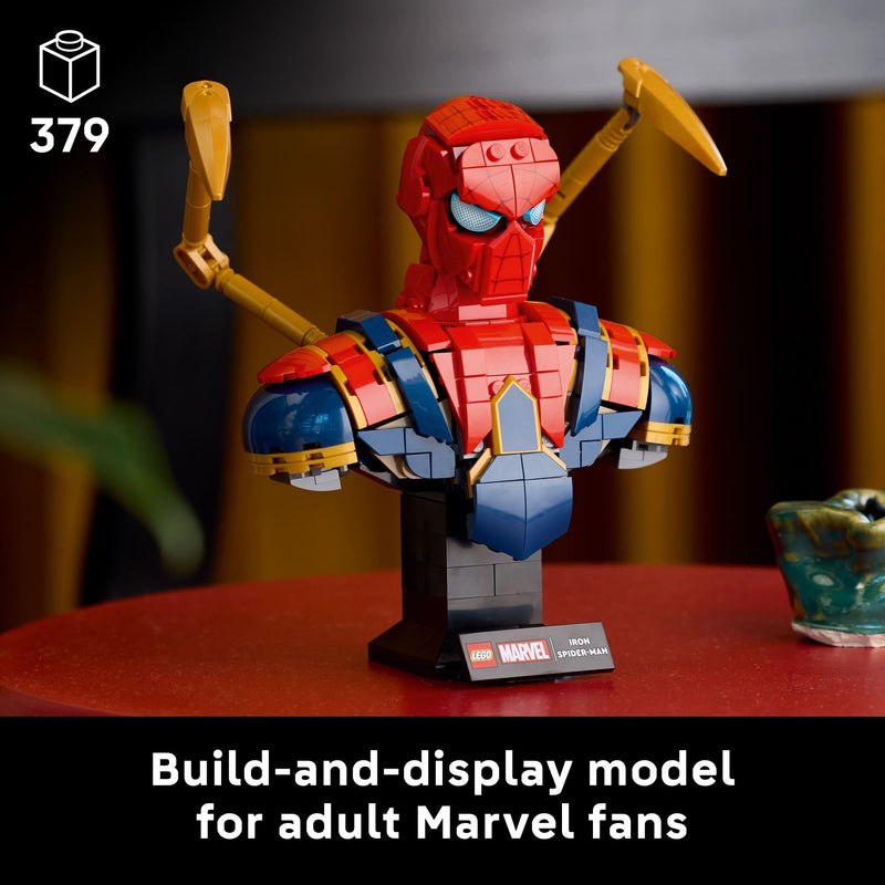 LEGO Marvel Iron Spider-Man Bust Collectible - Building Kit for Adults, Ages 18+ - Includes Iron Spider-Man Minifigure - Collectible Model for Super Hero Fans