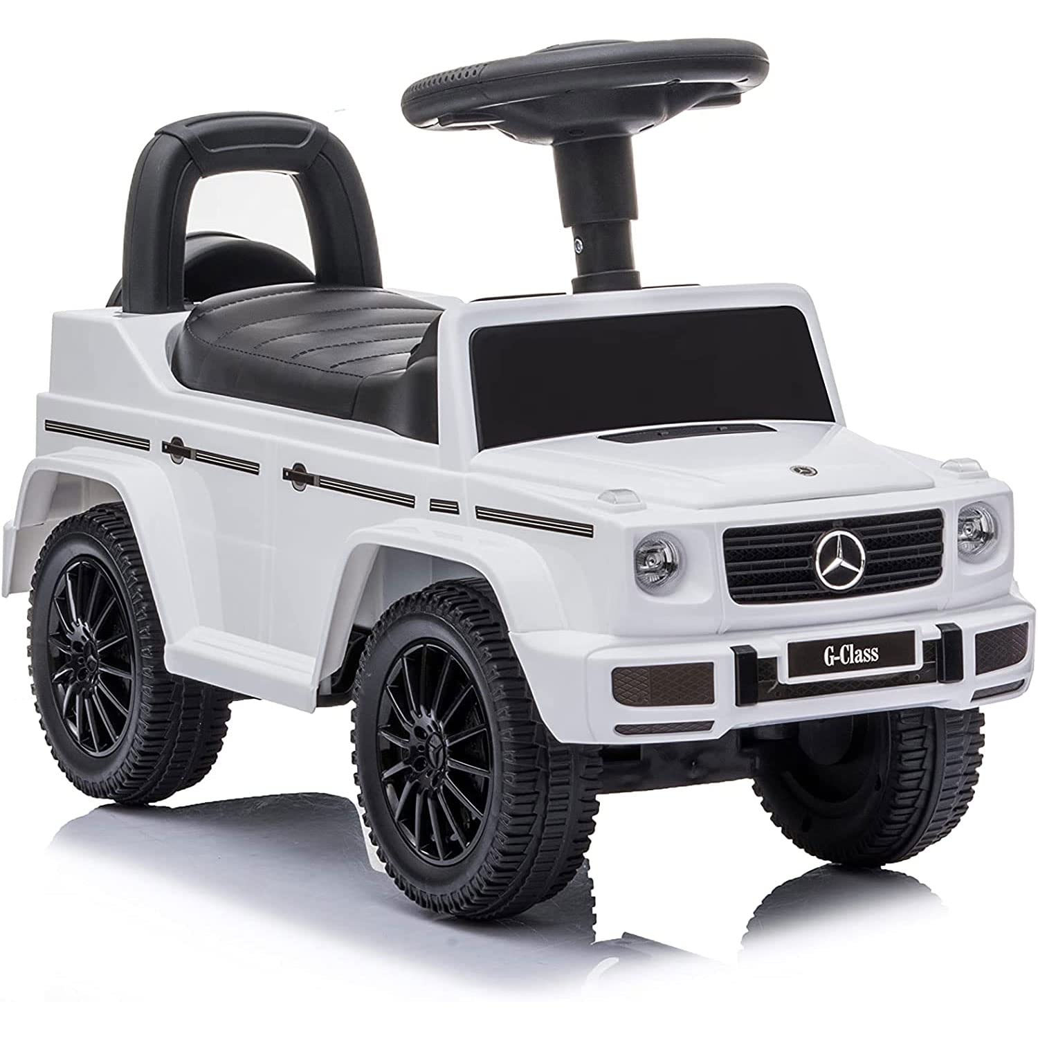 Best Ride On Cars Kids Outdoor Stroller Mercedes G-Wagon Push Car with Working Lights, Horn, and Music for Ages 1 to 3 years