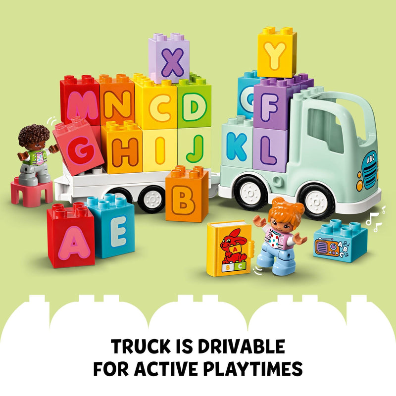 LEGO DUPLO Town Alphabet Truck Toy - Toddler Learning & Educational Toys for Preschool, Ages 2+ - Alphabet Blocks for Boys & Girls - Baby Gift Ideas for Birthdays - 10421