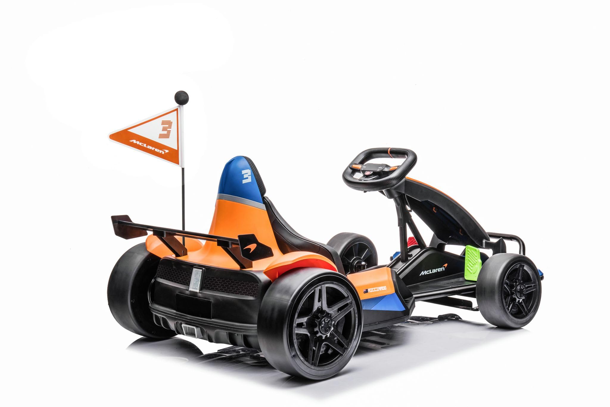 Best Ride On Cars Officially Licensed McLaren GoKart 24V for Ages 6 and Up - Electric Go Kart with Steering Wheel, Versatile Driving Modes, User-Friendly Controls, Black/Orange, Large