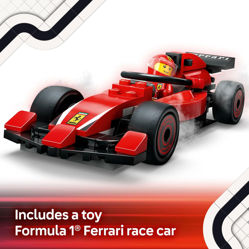 LEGO City F1 Pit Stop & Pit Crew with Ferrari Car Toy - Model Race Car Toy Building Playset for Kids, Boys and Girls, Ages 6+ - F1 Collectible for Fans