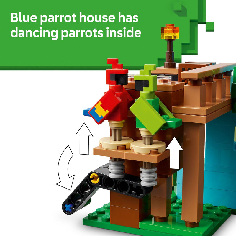 LEGO Minecraft The Parrot Houses Building Toy for Boys and Girls 8+ - Minecraft Video Game Kids Toy - Includes Jungle Ranger and Parrot Handler Minifigures and Accessories