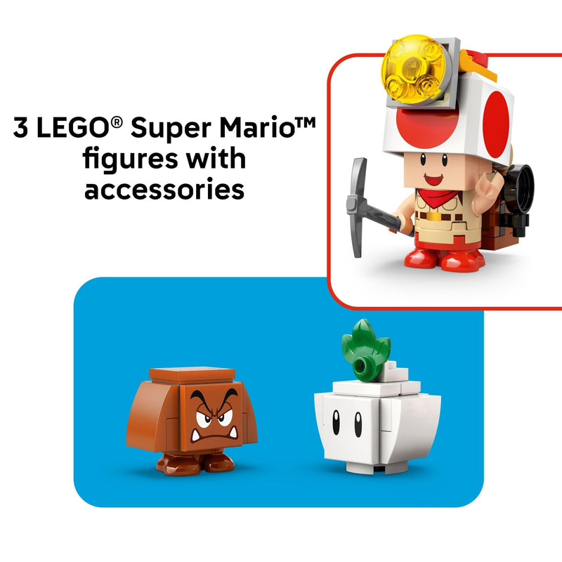 LEGO Super Mario Captain Toad’s Camp Building Toy - Pretend Play Set for Kids, Ages 6+ - Building Blocks for Boys & Girls W/Toad, Goomba, & Turnip Toy Figures