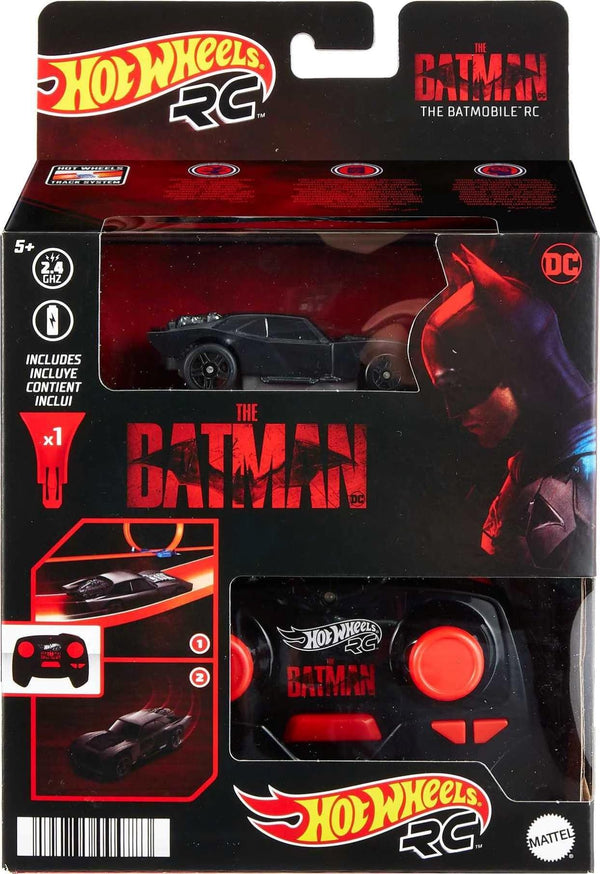 Hot Wheels RC Batmobile from The Batman Movie in 1:64 Scale, Remote-Control Toy Car, Works On & Off Track