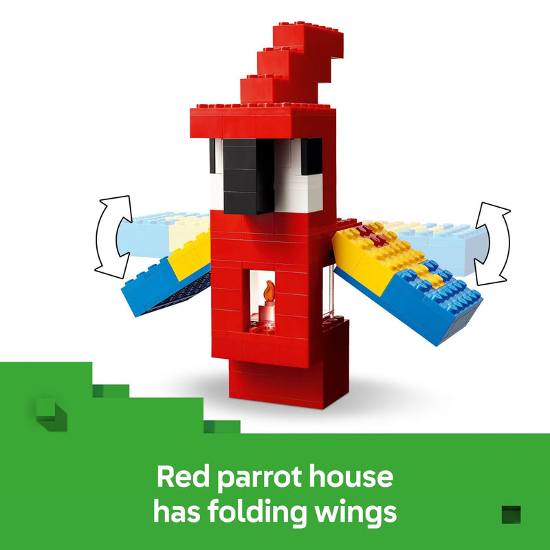 LEGO Minecraft The Parrot Houses Building Toy for Boys and Girls 8+ - Minecraft Video Game Kids Toy - Includes Jungle Ranger and Parrot Handler Minifigures and Accessories