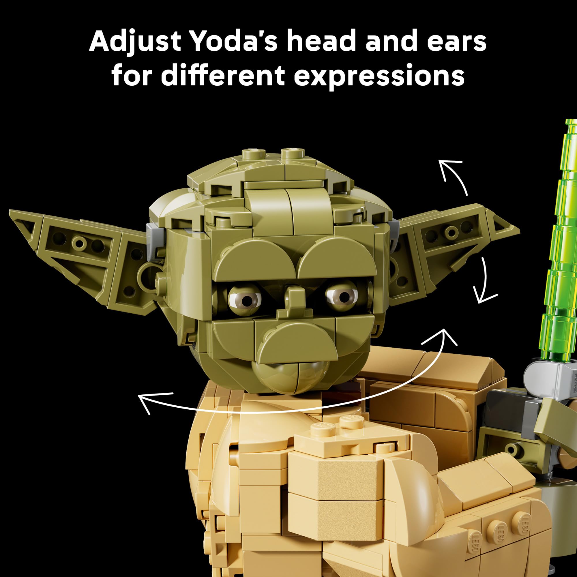LEGO Star Wars: Attack of the Clones Yoda Bust with Lightsaber - Collectible Building Set for Adults, Ages 18+ - Star Wars Gift for Men & Women - Bedroom or Shelf Decor - 75438