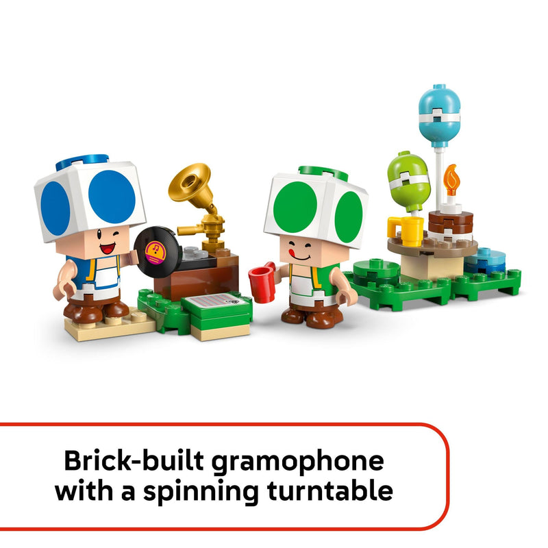LEGO Super Mario Party at Toad’s House Building Toy  - Kids Building Blocks with Digital Action & 2 Toad Toy Figures - Gift Idea for Birthdays - 72041