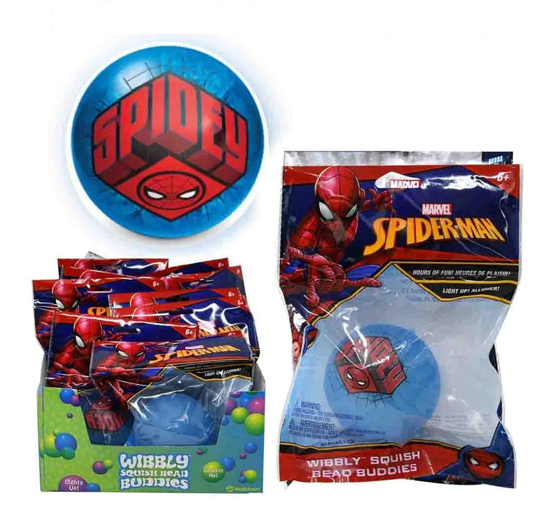 Ball,  Spider-Man Blue Wibbly Squish Beads Ball - Lights Up Spiderman Squishy Stress Balls for Kids, for Birthdays, Party Favor Bags and Carnivals - 3 Inch, 1 Ball