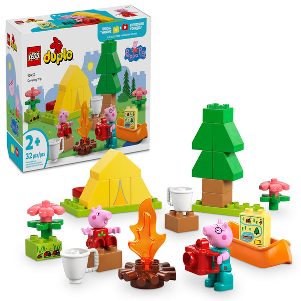 LEGO DUPLO Peppa Pig Camping Trip Toddler Learning Toy - Sensory Toy for Creative and Developmental Play - Fun Birthday Gift for Peppa Pig Fans, Kids, Girls, Boys, Ages 2+
