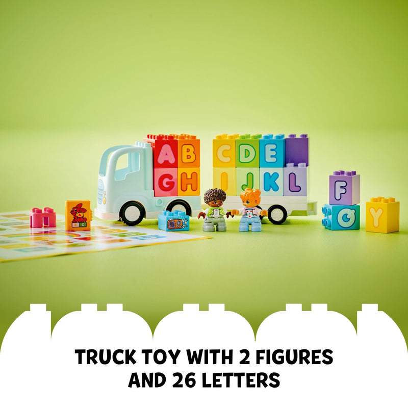 LEGO DUPLO Town Alphabet Truck Toy - Toddler Learning & Educational Toys for Preschool, Ages 2+ - Alphabet Blocks for Boys & Girls - Baby Gift Ideas for Birthdays - 10421