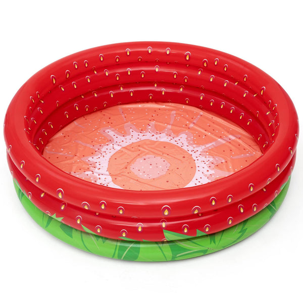 H2OGO! Bestway Sweet Strawberry Pool - 66" x H15 - Inflatable 3-Ring Play Pool, Kids,103 Gallon, Ages 2+