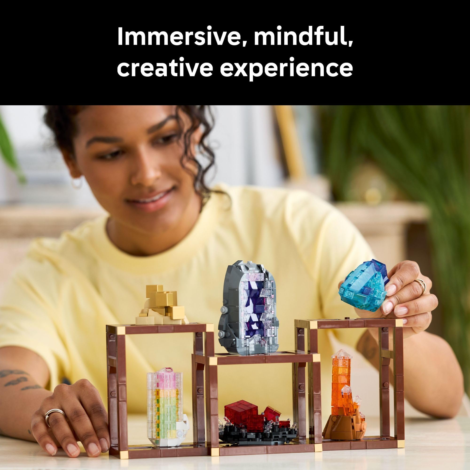 LEGO Ideas Mineral Collection Building Set for Adults, Ages 18+ - Bedroom or Office Decor with 3 Display Shelves - Unique Gift Idea for Men & Women - 21362