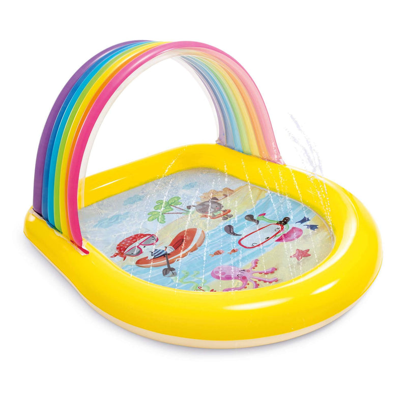 Intex  22-Gallon Inflatable Outdoor Rainbow Arch Kids Spray Swimming Pool for Toddlers Ages 2 & Up