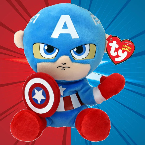 TY Beanie Babies Captain America (Soft Body) - 6"