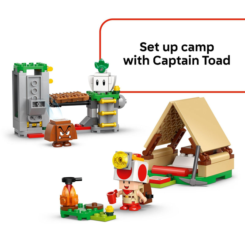 LEGO Super Mario Captain Toad’s Camp Building Toy - Pretend Play Set for Kids, Ages 6+ - Building Blocks for Boys & Girls W/Toad, Goomba, & Turnip Toy Figures