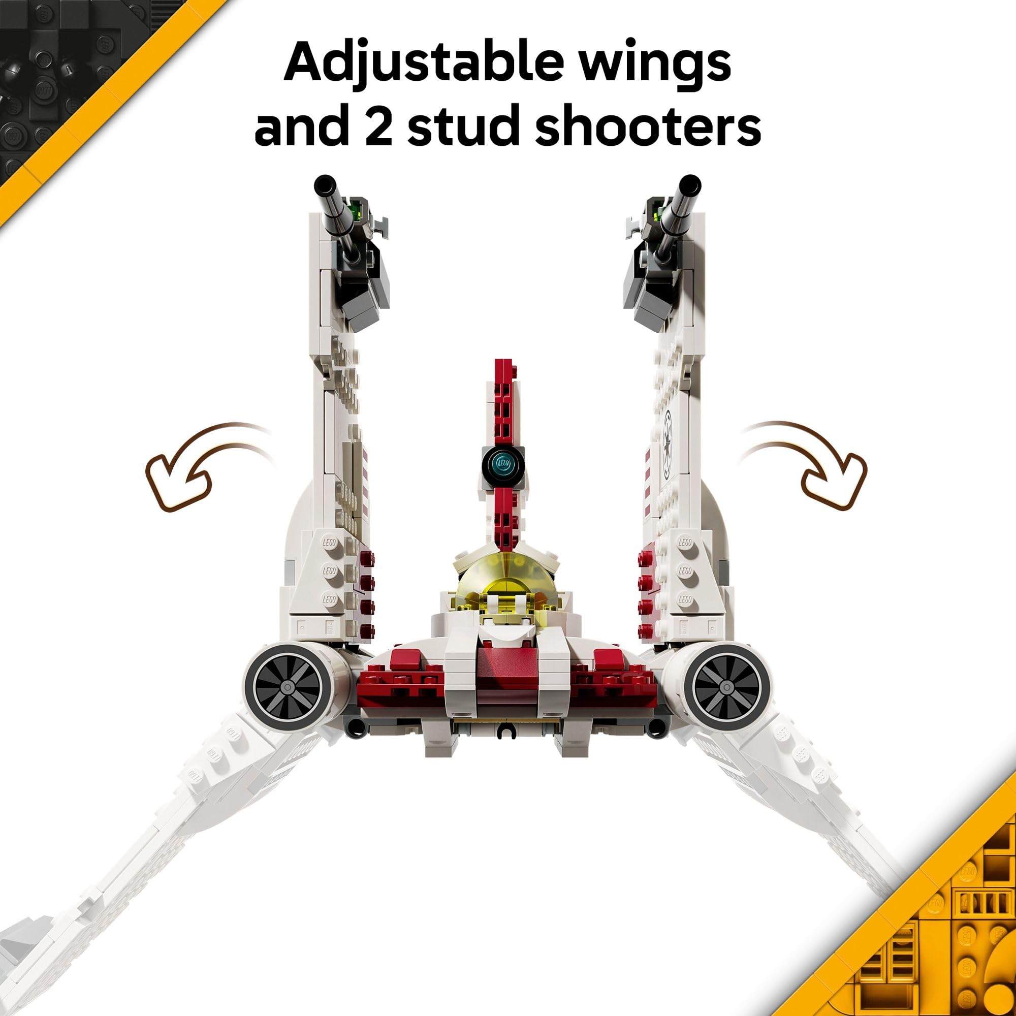 LEGO Star Wars: The Clone Wars V-19 Torrent Starfighter Building Toy - Pretend Play Set for Boys & Girls, Ages 9+ - Starship Model Kit W/ 3 Minifigures - Gift Idea for Birthdays - 75432