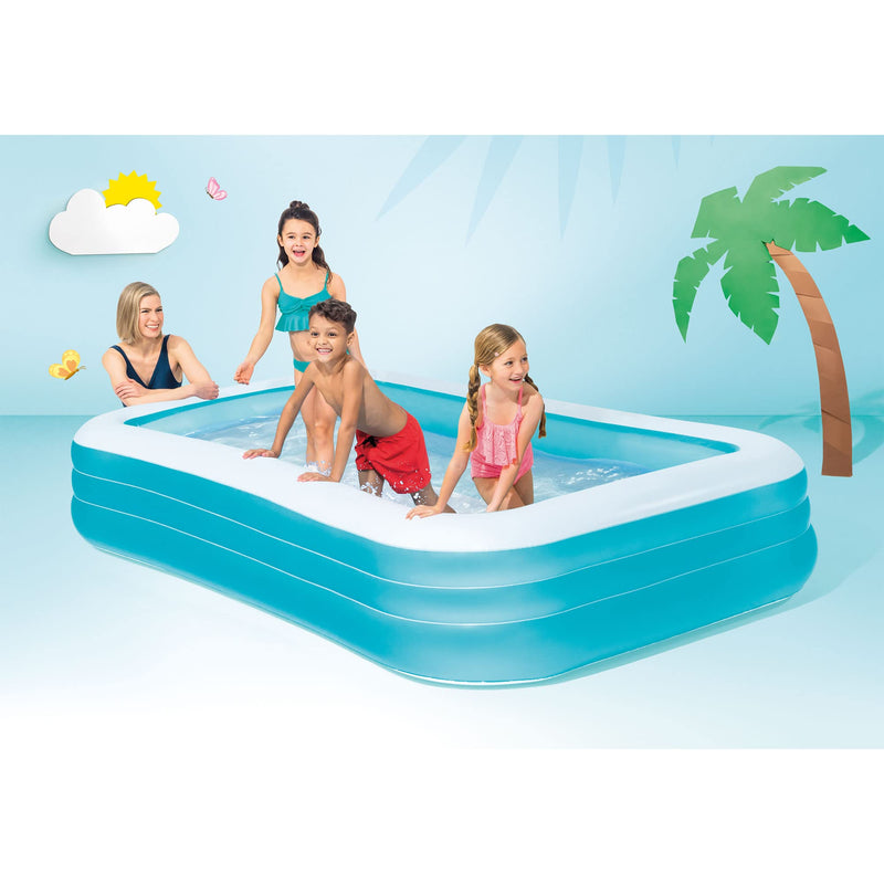 INTEX 58484EP Swim Center Inflatable Family Pool: 277 Gallon Capacity – 120" x 72" x 22" – Blue