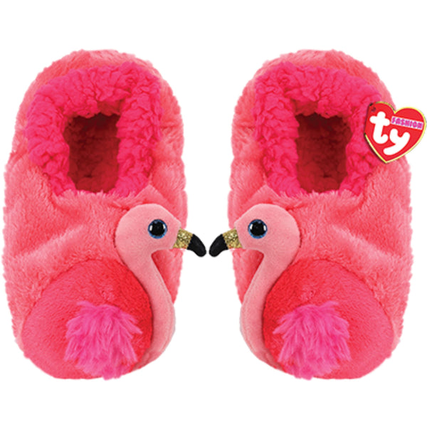 Ty Gilda Flamingo Slippers | Small | Beanie Boo Footwear Fashion for Kids