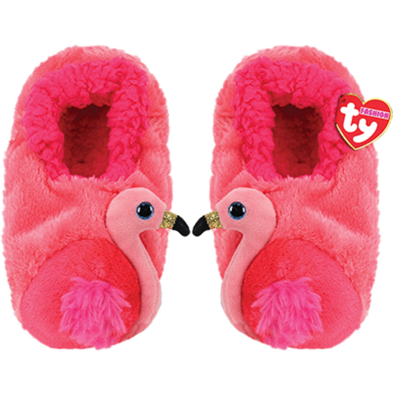Ty Gilda Flamingo Slippers | Small | Beanie Boo Footwear Fashion for Kids