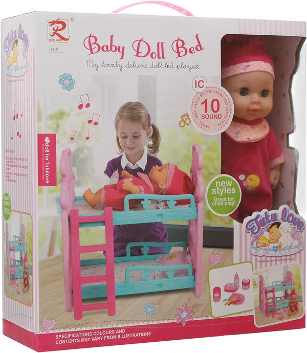 Doll Playset, Tutu Love My Lovely Baby Doll Deluxe Bed