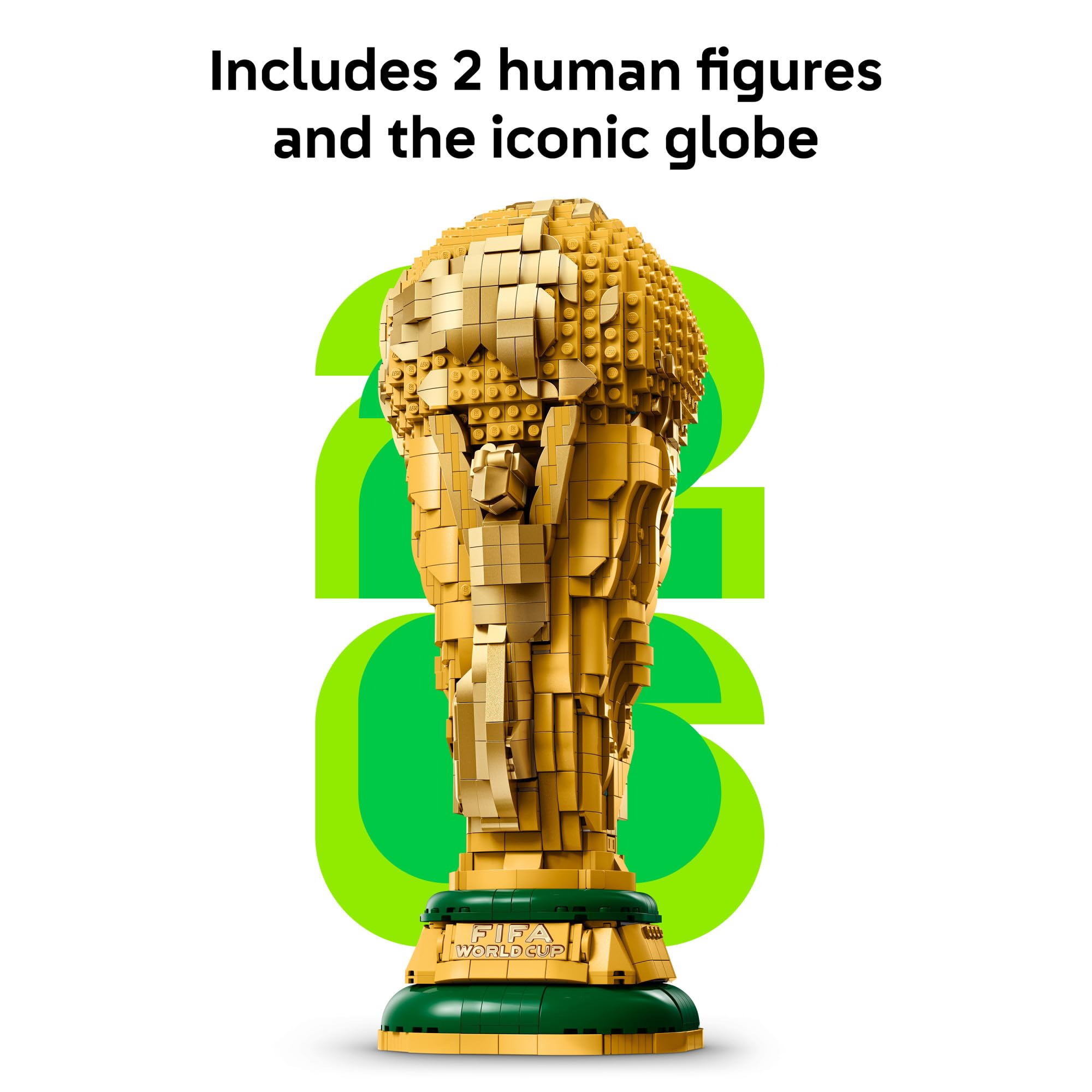 LEGO Editions FIFA World Cup Official Trophy Building Set - Kit for Display in Bedroom, Home Office, Book Shelf - Soccer Fans Collectible - W/World Cup 2026 Minifigure - Gift for Birthdays - 43020