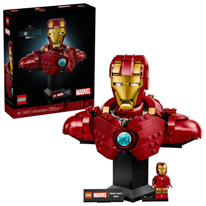 LEGO Marvel Iron Man MK4 Bust - Building Kit for Adults, Ages 18+ - Includes Iron Man Minifigure - Collectible Model for Super Hero Fans - Gift for Men and Women - 76327