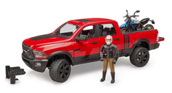 Bruder Ram Power Wagon with Ducati Scrambler Desert Sled and Driver Vehicles Toy