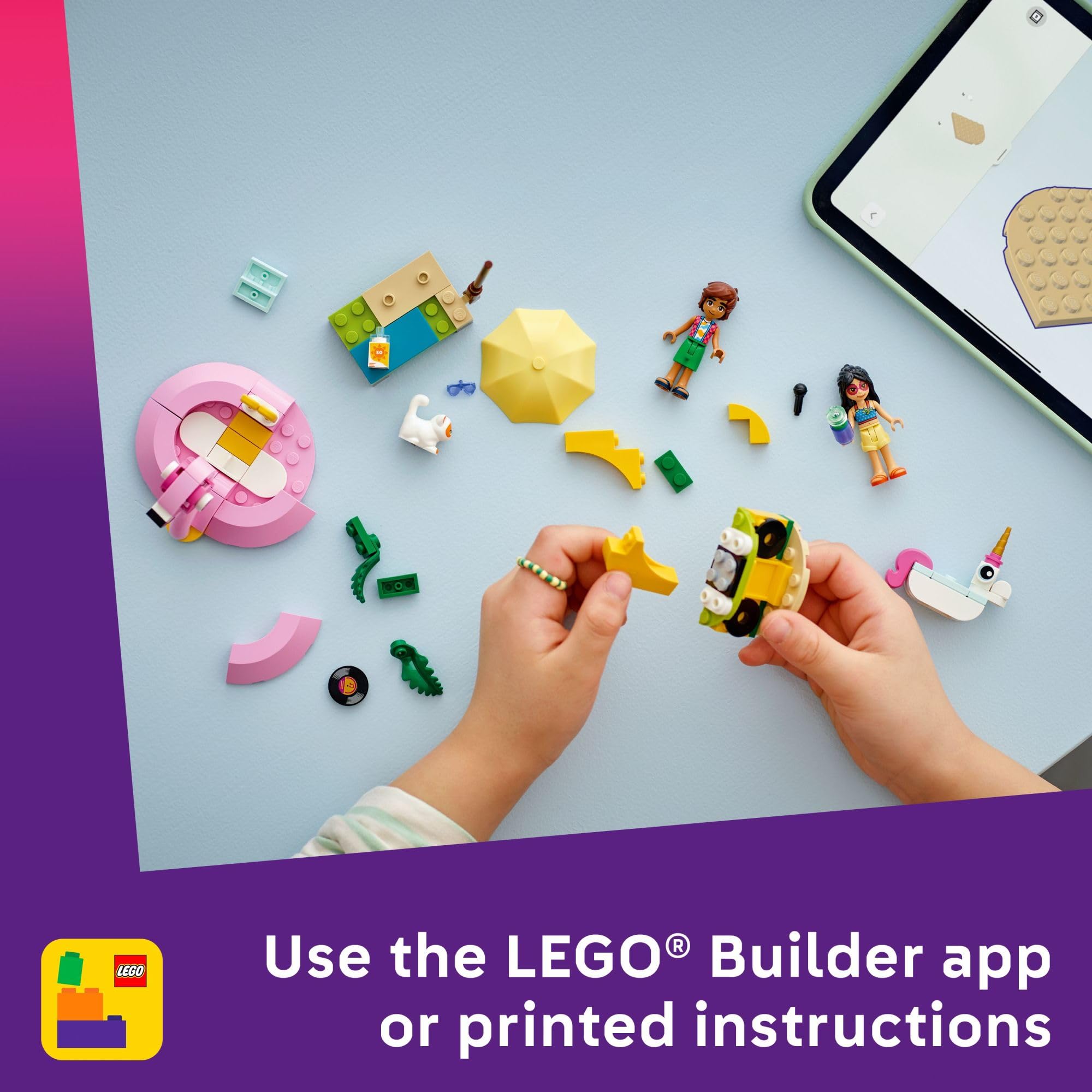 LEGO Friends Unicorn & Flamingo Pool Party Pretend Play Building Toy - Creative Storytelling Playset for Kids for Boys & Girls, Ages 5+ - Birthday Gift Idea for Kids - 42658