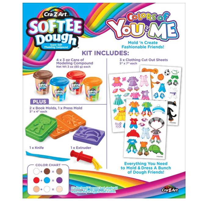 Cra-Z-Art Softee Dough Multicolor Colors of You and Me, 1 Dough Set