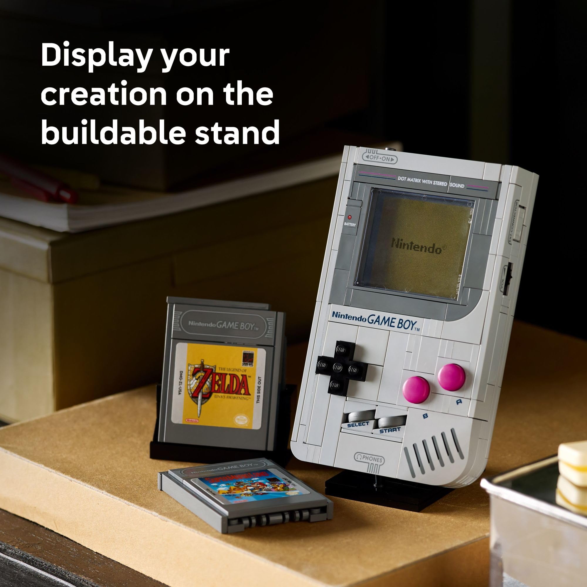 LEGO Super Mario Game Boy - Retro Building Sets for Adults, Ages 18+ - Collectible Model with Game Paks and Display Stand - Birthday Gifts for Men & Women - 72046