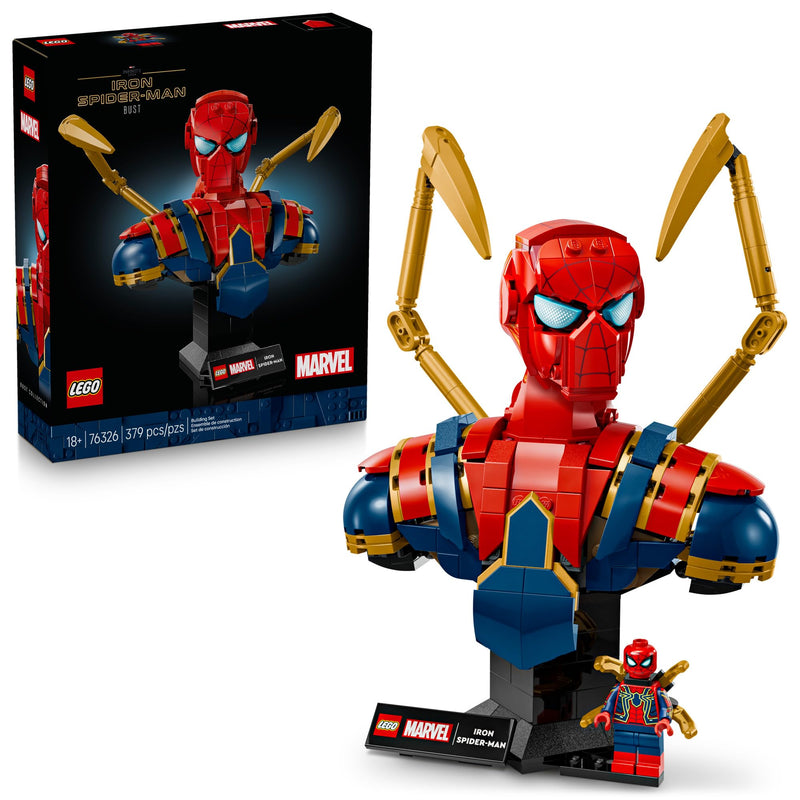 LEGO Marvel Iron Spider-Man Bust Collectible - Building Kit for Adults, Ages 18+ - Includes Iron Spider-Man Minifigure - Collectible Model for Super Hero Fans