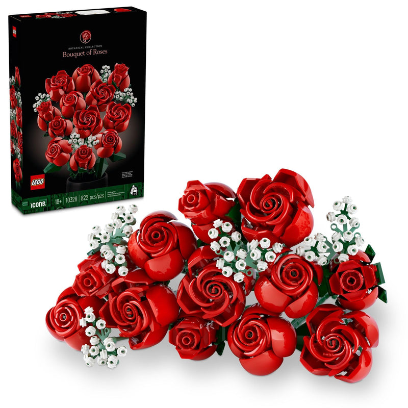 LEGO Icons Bouquet of Roses Building Set - Artificial Flowers for Dinner Table Centerpieces & Decoration, Adults, Ages 18+ - Gift for Christmas for Mom, Dad, & Significant Other - 10328