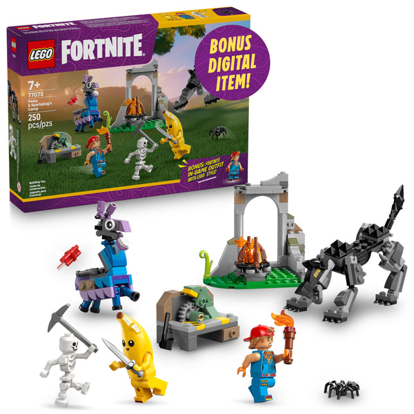 LEGO Fortnite Peely & Sparkplug’s Camp Kids Toy - Pretend Play and Video Game Building Set for Girls & Boys, Ages 7+ - Fortnight Toy Figures Peely, Sparkplug, & More