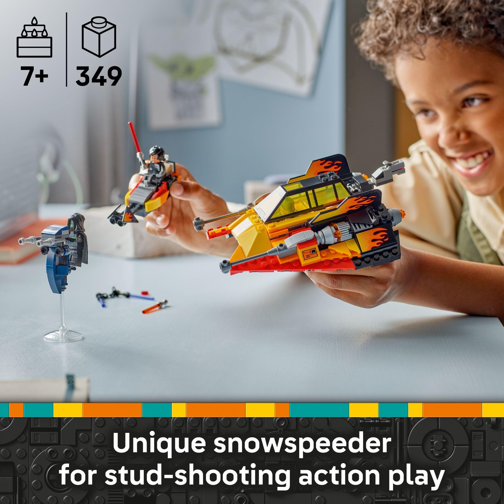 LEGO Star Wars: Rebuild The Galaxy The Force Burner Snowspeeder Building Toy - 2 in 1 Pretend Play Set W/ 3 Minifigures for Kids, Ages 7+ - Collectible Room Decor & Gift Idea for Boys & Girls