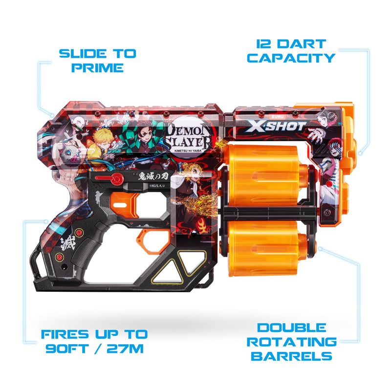 ZURU XSHOT Skins Dread with 12 Darts - Demon Slayer