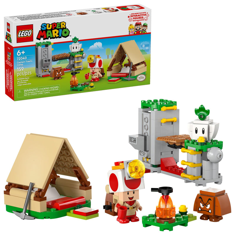 LEGO Super Mario Captain Toad’s Camp Building Toy - Pretend Play Set for Kids, Ages 6+ - Building Blocks for Boys & Girls W/Toad, Goomba, & Turnip Toy Figures