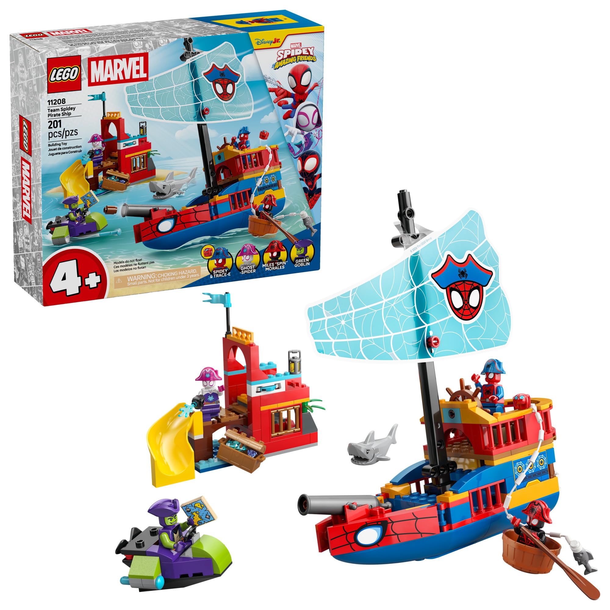 LEGO Marvel Spidey and His Amazing Friends Team Spidey Pirate Ship Building Toy for Kids   11208