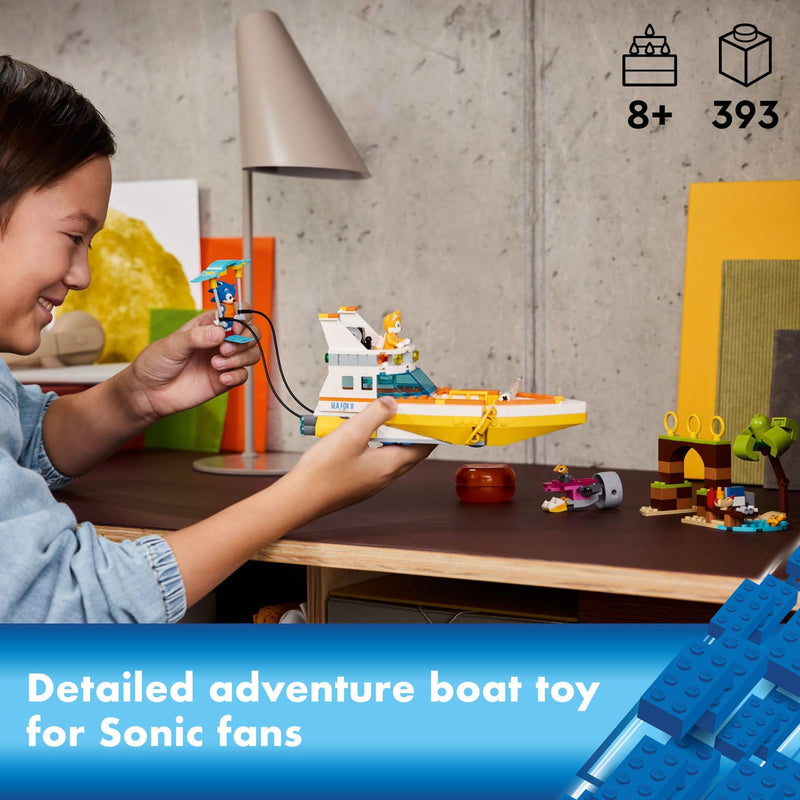 LEGO Sonic The Hedgehog: Tails’ Adventure Boat Interactive Toy Building Set, Video Game Toy with Sonic Characters and Water Skis, Gamer Gift for Boys and Girls Ages 8 and Up, 76997