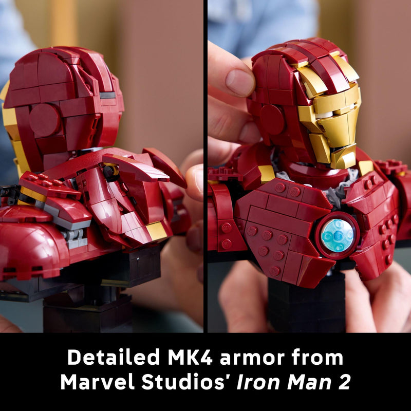 LEGO Marvel Iron Man MK4 Bust - Building Kit for Adults, Ages 18+ - Includes Iron Man Minifigure - Collectible Model for Super Hero Fans - Gift for Men and Women - 76327