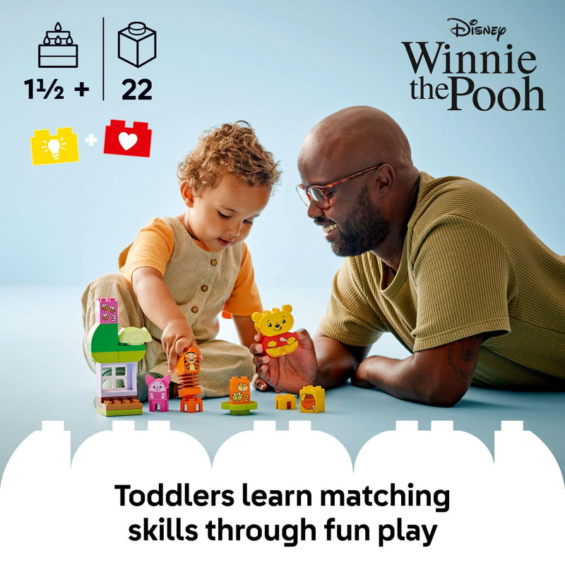 LEGO DUPLO Disney Winnie The Pooh’s Birthday Party Building Set - Baby Toy for 18 Months and Up - Sensory Toys to Inspire Imaginative Play - Building Blocks for Toddlers 1-3 - 10457