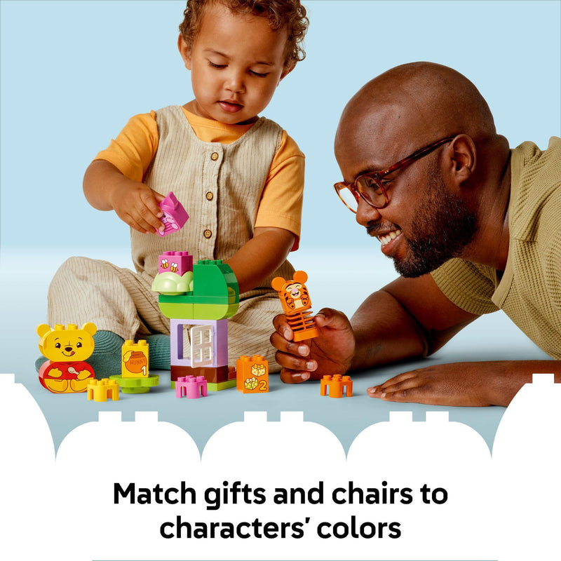 LEGO DUPLO Disney Winnie The Pooh’s Birthday Party Building Set - Baby Toy for 18 Months and Up - Sensory Toys to Inspire Imaginative Play - Building Blocks for Toddlers 1-3 - 10457